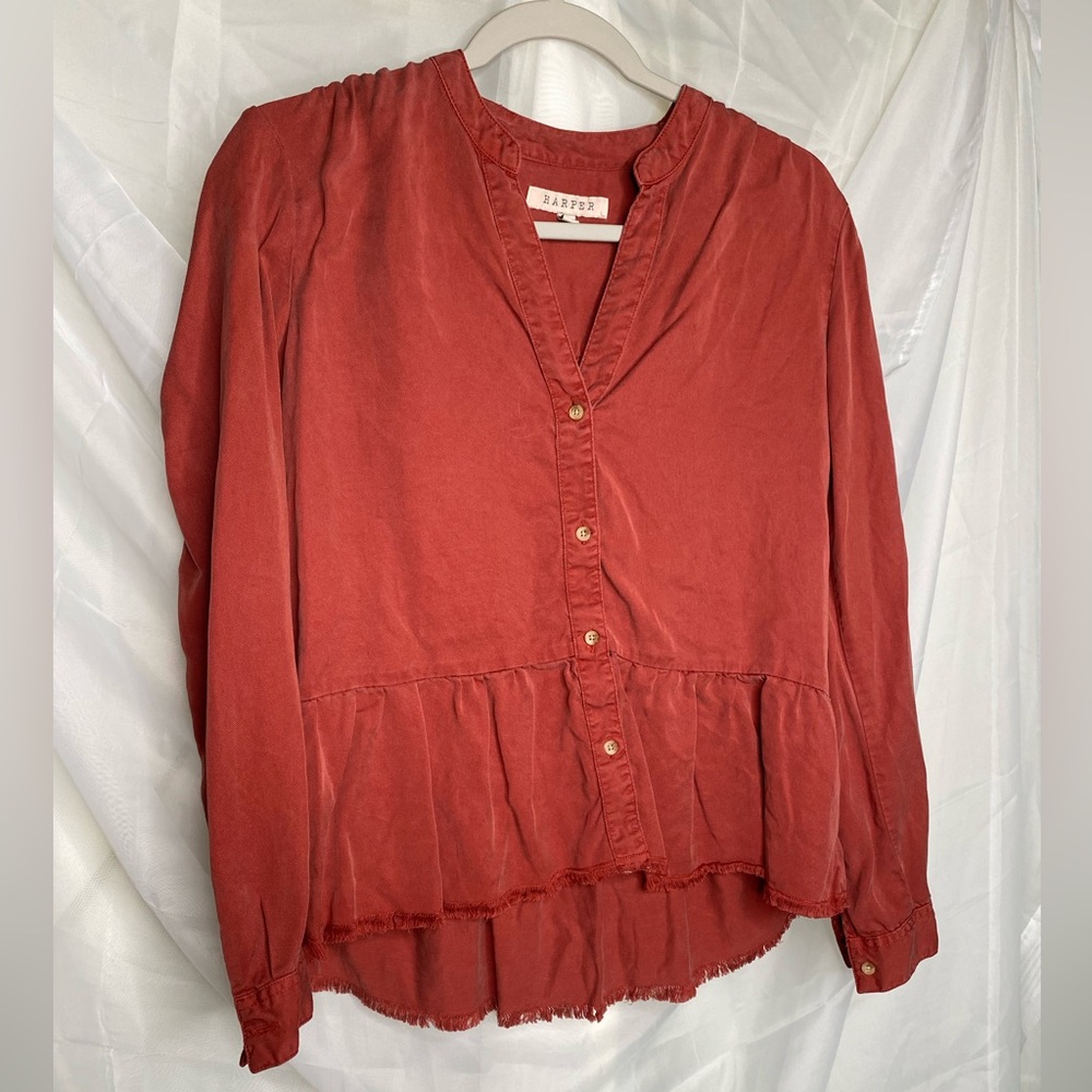 Cute peplum button down shirt Harper Top